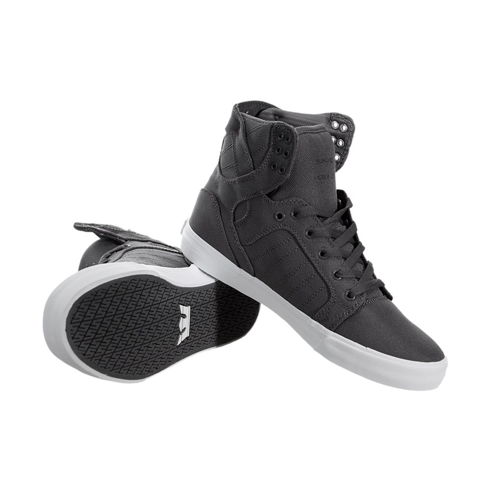 Baskets Montantes Supra SkyTop Grise Charcoal/White Homme | VBV-25925219